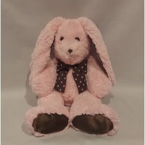 Mary Meyer 16" Pink Bunny Plush Plushy Brown Polka Dot Bow HTF Replacement #6193